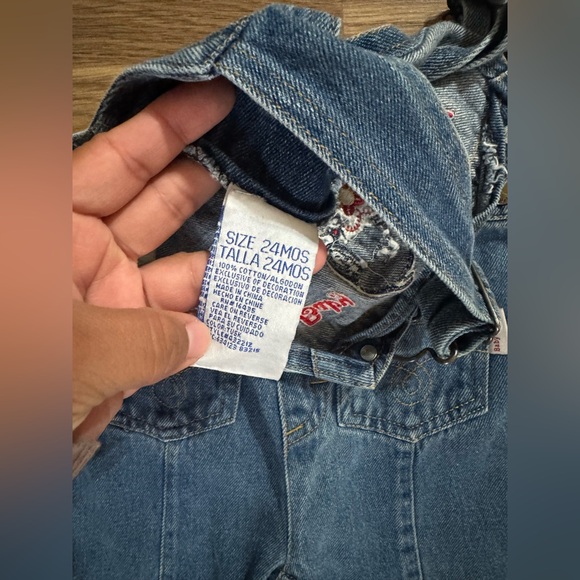 Vintage Kids Blue Denim Overalls with Baby Snoopy Embroidery - Picture 5 of 6